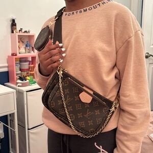 Monogram Print Crossbody Bag